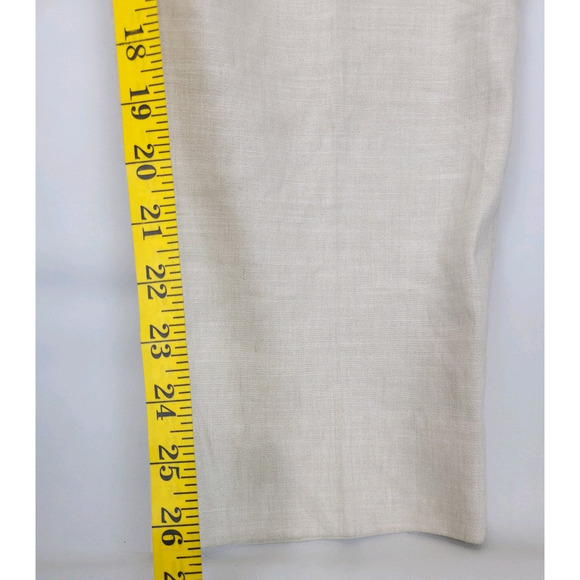 AllSaints Whitney Linen Blend Straight Ankle Trousers Women 4 Neutral Beige - Picture 6 of 15